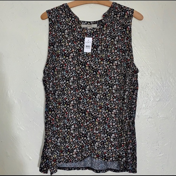 LOFT Tops - LOFT - Flower Split Neck Blouse